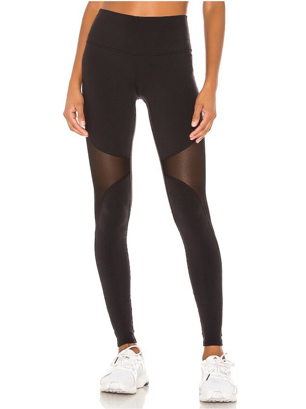 ALO Yoga Black Coast Leggings with Mesh Panels